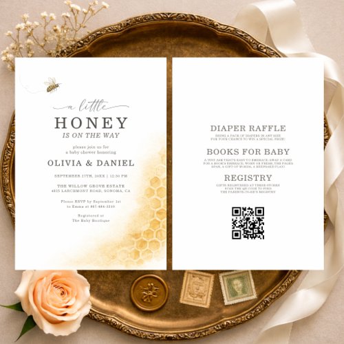 Spring Honey Bee Neutral baby shower invitation