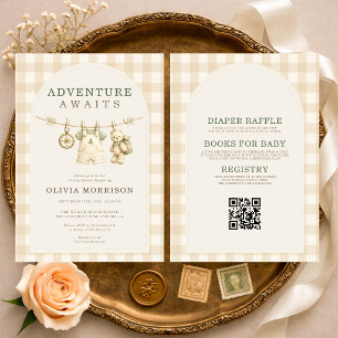 All in One Adventure Awaits One Baby Shower Invitation