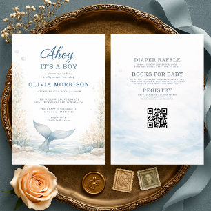 All in One Ahoy It's a Boy Baby Shower Invitation