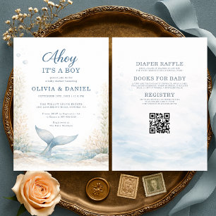 All in One Ahoy It's a Boy Couples Baby Shower Invitation
