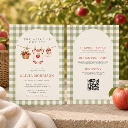 All in One Apple of Our Eye Fall Baby Shower Invitation