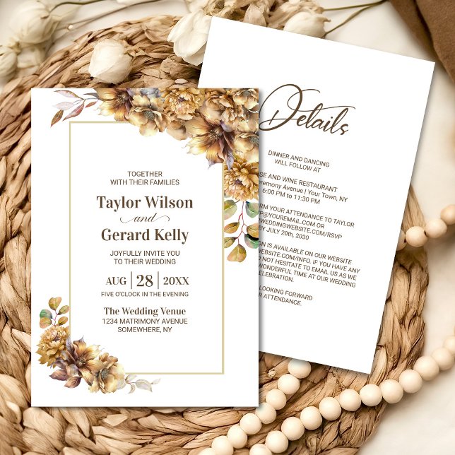 All In One Autumn Floral Wedding Invitation (Creator Uploaded)