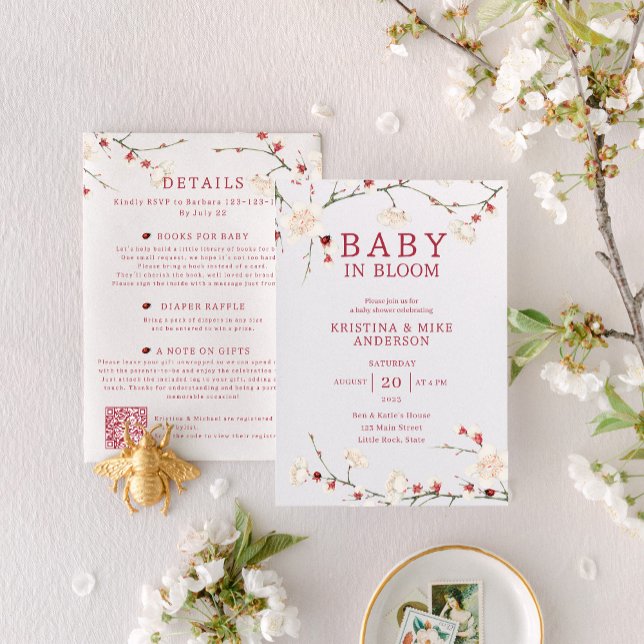All in One Baby in Bloom QR Code Shower Invitation (Creator Uploaded)