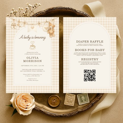 Baby Is Brewing baby shower invitation