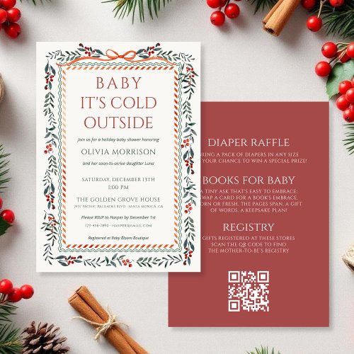 Winter Baby It's Cold Outside baby shower invitation