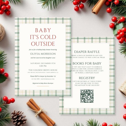 Winter Baby It's Cold Outside baby shower invitation