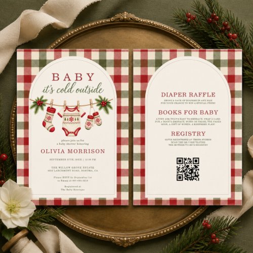 Baby It’s Cold Outside All-in-One Baby Shower Invitation, All-in-One