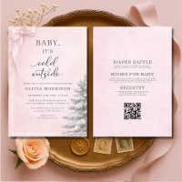 All in One Baby It's Cold Outside Bow Baby Shower