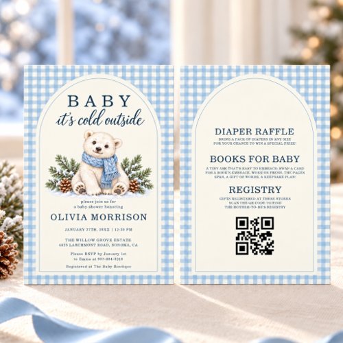 Winter Baby It's Cold Outside Blue baby shower invitation