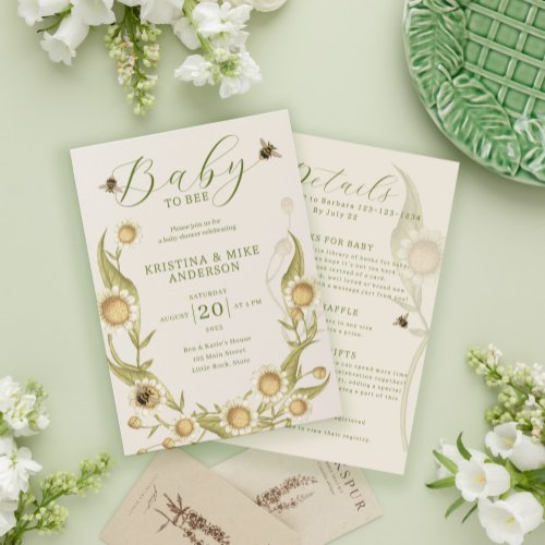 All in One Baby to Bee QR Code Shower Invitation