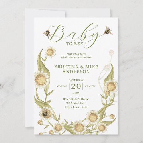 All in One Baby to Bee QR Code Shower Invitation