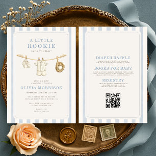 All in One Baseball Little Rookie Baby Shower Invitation