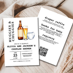 All in One Beers Diapers Couples Baby Shower Invitation