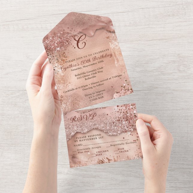 ALL IN ONE Bling Invitation Design (Tearaway)