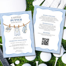 All In One Blue Golf Clothesline Baby Shower