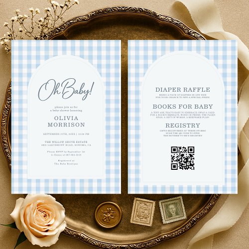 All in One Blue Oh Baby Gingham Baby Shower