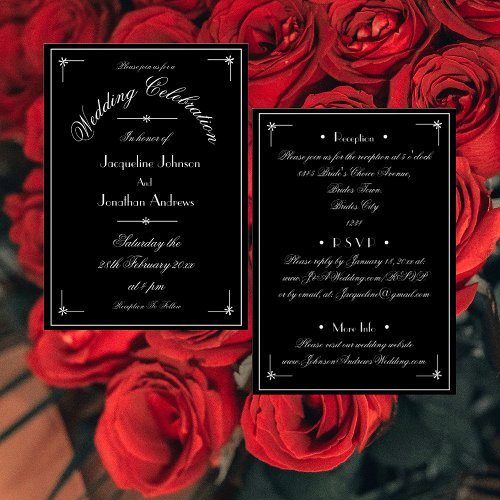 All In One Boho Chic RSVP Email Website Wedding  Invitation