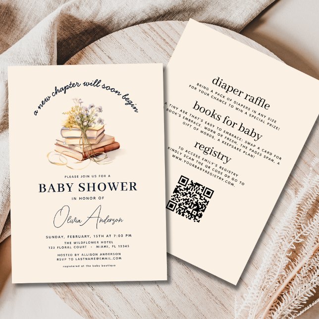 All in One Boho New Chapter Begins Baby Shower Invitation (Creator Uploaded)