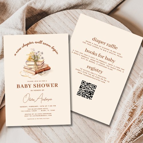 A New Chapter baby shower invitation