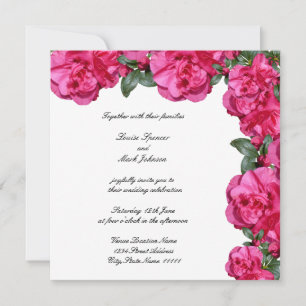 All in one, botanic fuchsia azaleas invitation