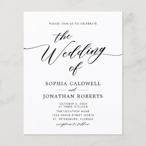 All in One Budget Calligraphy Wedding Invitation