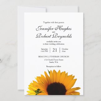 All in One Budget Rustic Sunflower Wedding Invitation