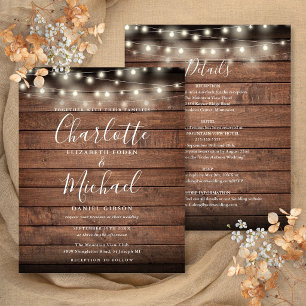 All In One Budget Rustic Wedding Invitation
