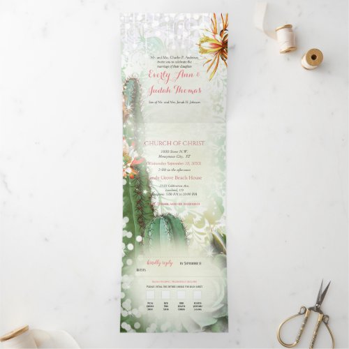 All In One Cactus Succulent Wedding Invitation