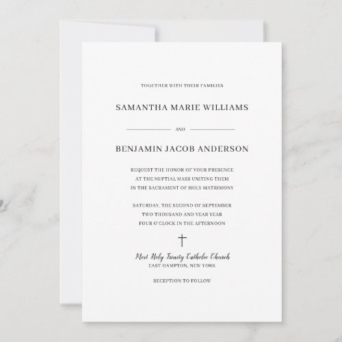 All_in_one Catholic Wedding Invitations with RSVP