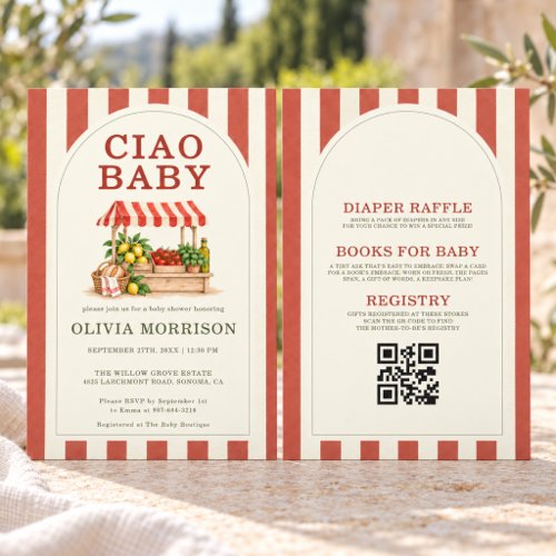 Ciao Baby Red Vintage-inspired baby shower invitation