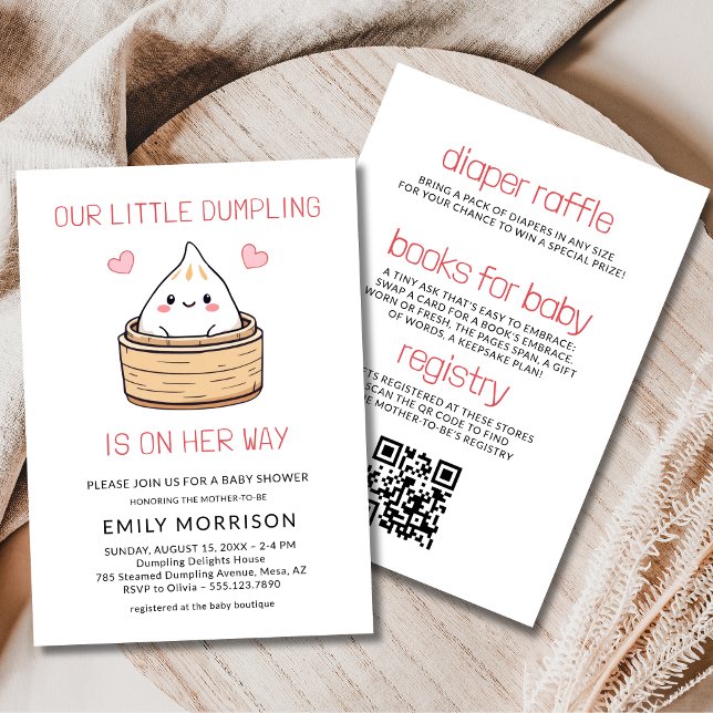 All in One Cute Little Dumpling Baby Shower Invitation (Creator Uploaded)