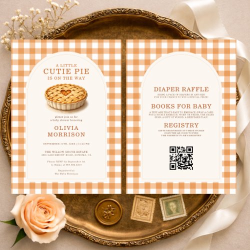 Fall Cutie Pie Neutral baby shower invitation