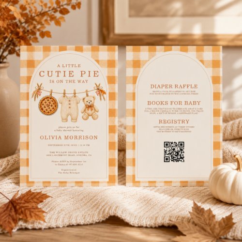 All in One Cutie Pie on the Way Fall Baby Shower Invitation