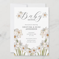 All in One Daffodil Spring QR Code Baby Shower