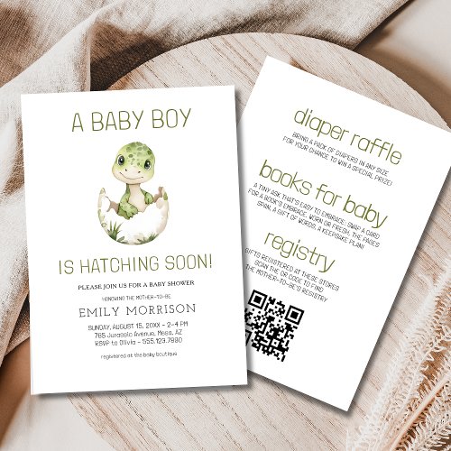All in One Dinosaur Hatching Soon Baby Boy Shower