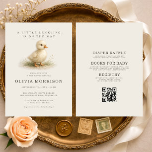 All in One Duckling Duck Baby Shower Invitation