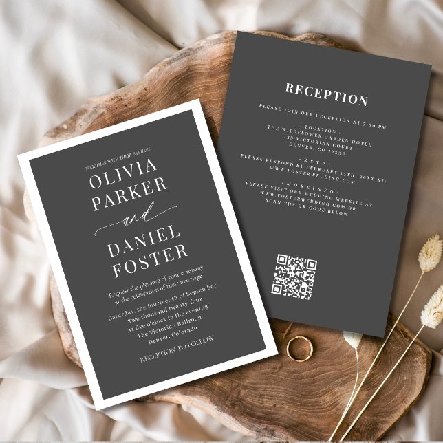 All in One Elegant QR Code Minimalist Wedding Invitation (Creator Uploaded)