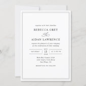 All-In-One Elegant Script Black and White Wedding Invitation | Zazzle