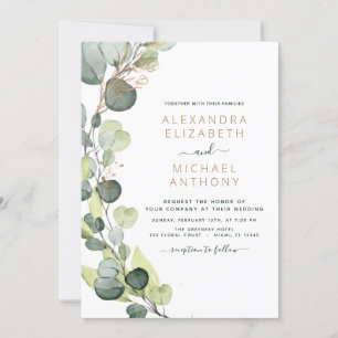 All in One Eucalyptus QR Code Wedding Greenery Invitation