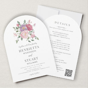 all in one Floral Arch Website QR Code Invitation