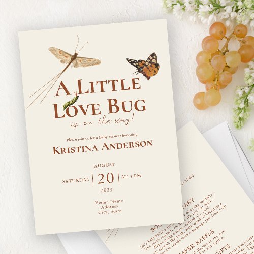 All in One Gender Neutral Love Bug Baby Shower Invitation