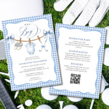 All In One Golf Blue Clothesline Baby Shower