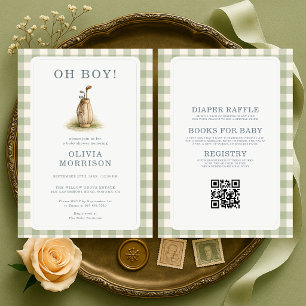 All in One Golf Green Oh Boy Baby Shower Invitation