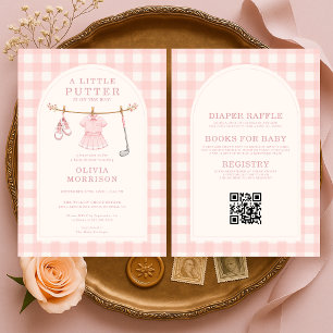 All in One Golf Little Putter Girl Baby Shower Invitation
