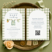 All in One Green Gingham Locally Grown Baby Shower