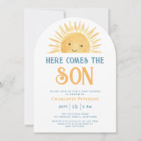 All In One Here Comes The Son QR Code Baby Shower
