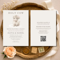 All in One Highland Cow Holy Cow Pink Baby Shower