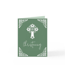 All In One Invitation For Baptism Cross Fern Green