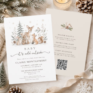 All In One It’s Cold Outside Woodland Baby Shower Invitation