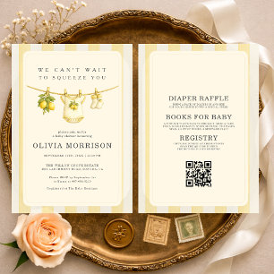 All in One Lemon Clothesline Baby Shower Invitation